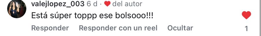 Comentario: Está súper toppp ese bolsooo!!!